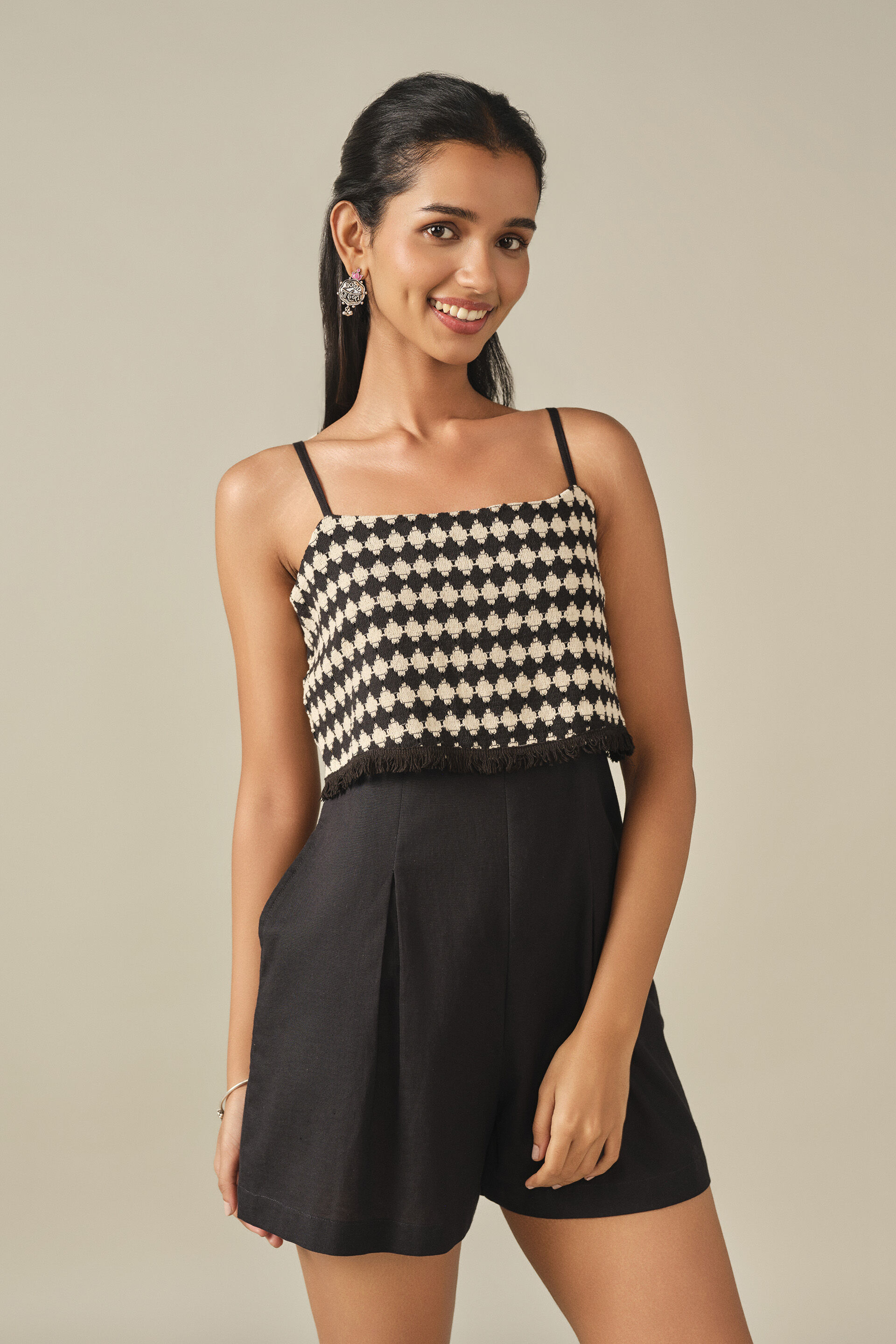Straight Playsuit in Black